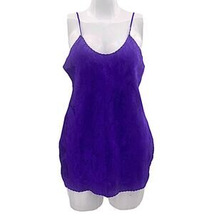 Undercover Wear MEDIUM American VINTAGE 70s Purple Floral Teddy Lingerie Slip